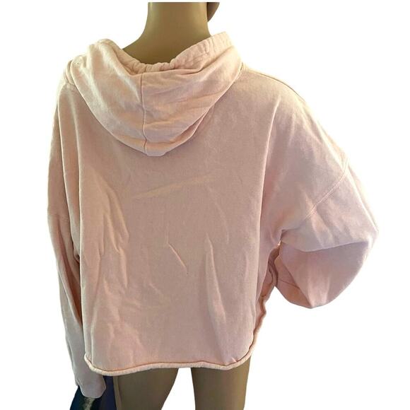 EMI Womens Pastel Pink Graphic‎ Cropped S.C. Hoodie Size 2XL-Trendy Casual Vibes - Picture 5 of 6